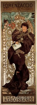 Lorenzaccio 1896 Tschechisch Jugendstil Alphonse Mucha Ölgemälde